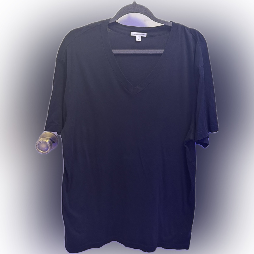 James Perse Black V-Neck T-Shirt